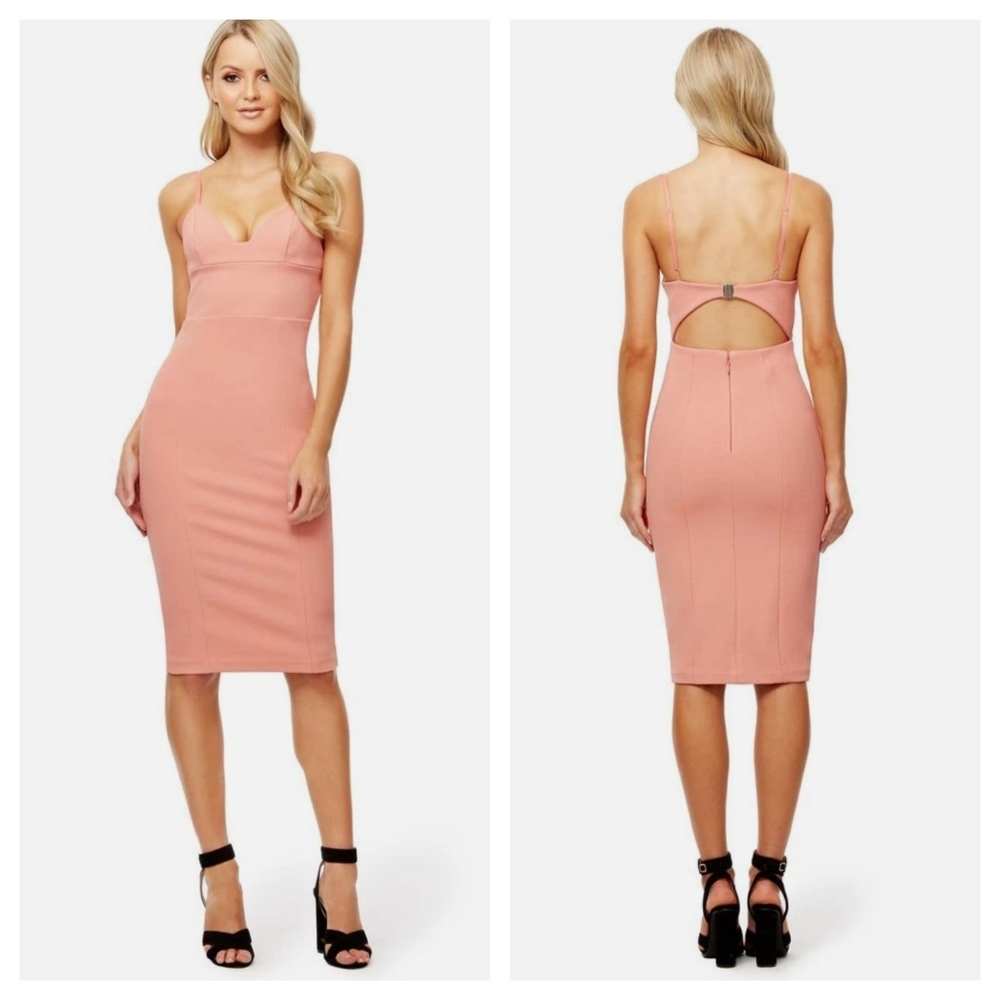 KOOKAI SAGE DRESS PINK LADY/coral Bandage Bodycon Midi Dress
